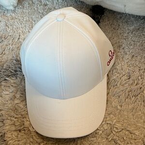 Omega White Hat with Red Emblem